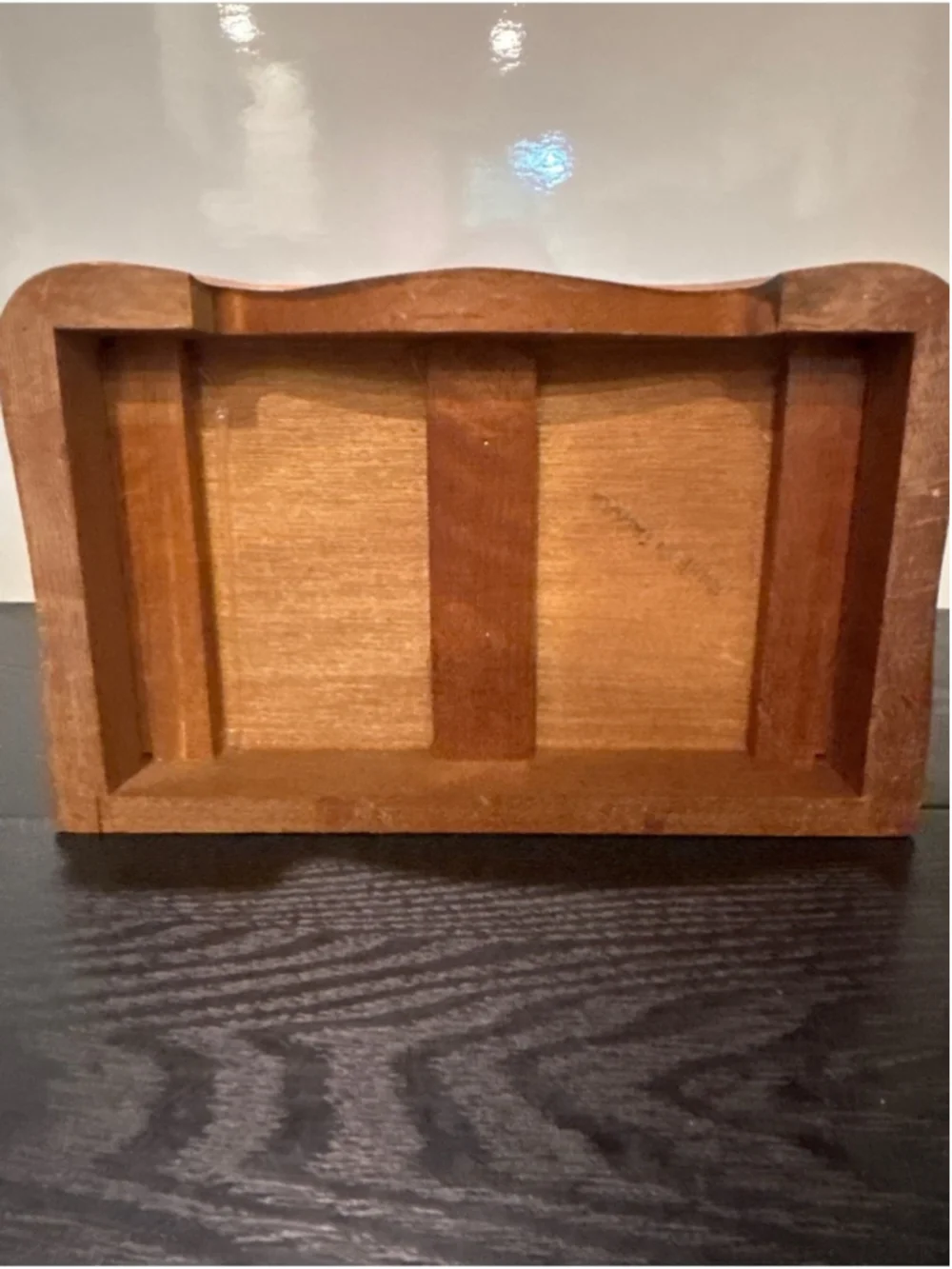 Vintage 1920s Wooden Musical Jewelry Box with Brass Accents - Brown. WORKING!